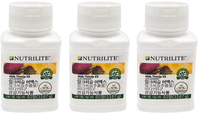 암웨이 뉴트리라이트 밀크씨슬 이엑스, 60정, 3개