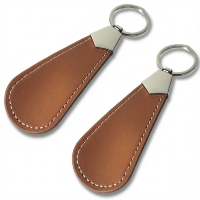 휴대용 가죽 구두주걱 미니 2p 스텐, 2개, 브라운