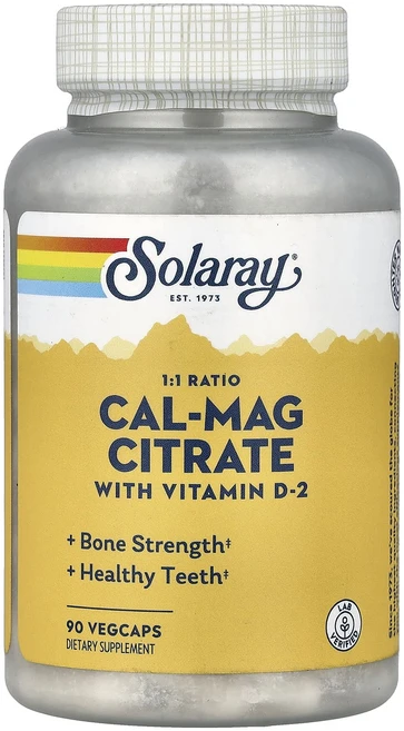 쏠라레이 Cal-Mag 시트레이트 위드 비타민 D-2 90 베지캡슐 - 쿠팡