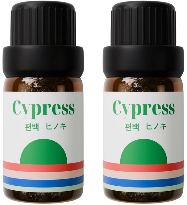 1+1 천연 유기농 아로마오일 에센셜오일, 유기농 편백오일, 10ml, 2개 - 쿠팡