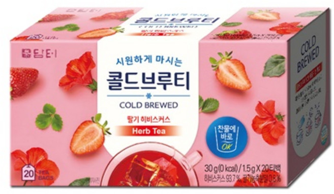 담터 콜드브루티 복숭아&패션후르츠 / 딸기히비스커스 / 샤인머스캣 그린티 / 리치 캐모마일 20티백, 20개입, 1개, 1.5g