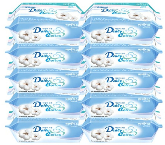 신생아 유아 순면 건티슈 베베티슈 대용량 80매 10팩, 10박스