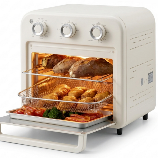 [26년 신상품] 신일 듀얼히팅 에어프라이어 오븐형 15L 대용량 풀세트 구성, 아이보리, SOV-1155IR