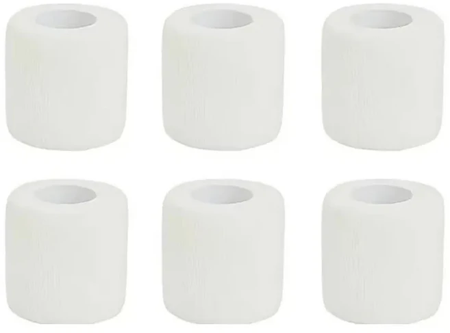 1/6/12개 자가 접착 탄력 붕대 스포츠 통기성 코헤시브 키네시올로지 테이프 랩 엘라스토플라스트 부상용, 07 6pcs white, 01 15cm X 4.5m