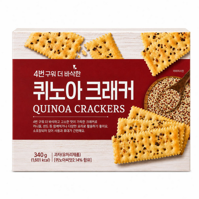 4번구워 더 바삭한 퀴노아 크래커, 1개, 340g