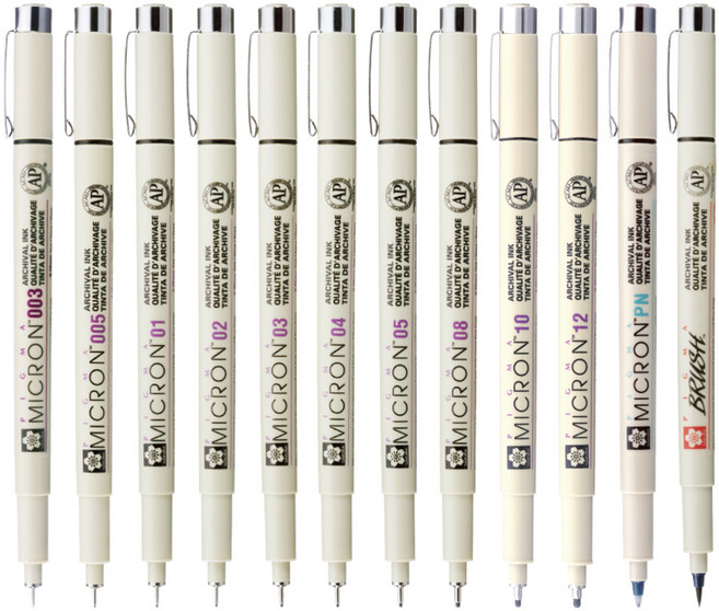 사쿠라 피그마마이크론 블랙 모음 XSDK/피그마펜, 003/0.15mm