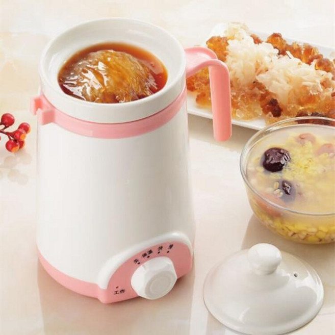 DMWD 5L 사무실 미니 전기 슬로우 쿠커 220V 기어 세라믹 수프 여행용 가열 우유, 3) Pink 220V, 1개