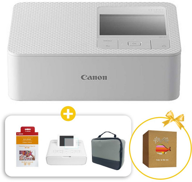 캐논 셀피 CP1500 포토프린터 인화기 RP-108 인화지 파우치케이스, CP1500 화이트+RP-108+필름+파우치