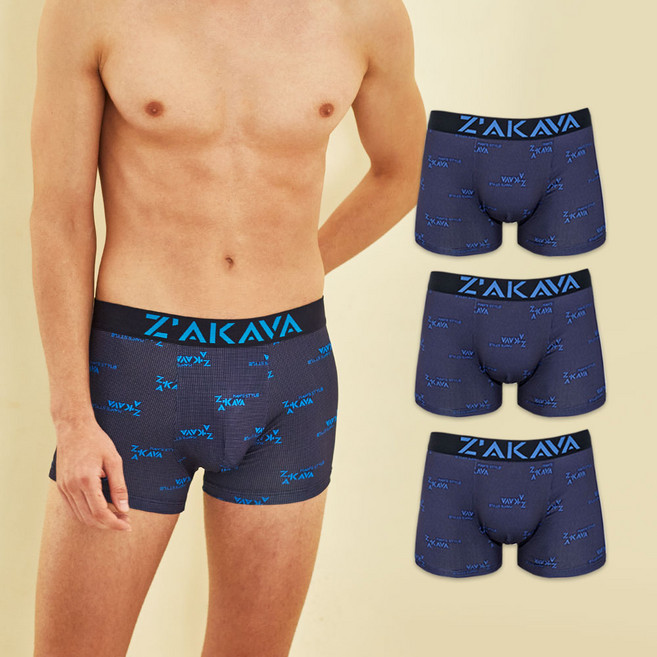 남성 프린트 스판 드로즈 팬티 3매 세트