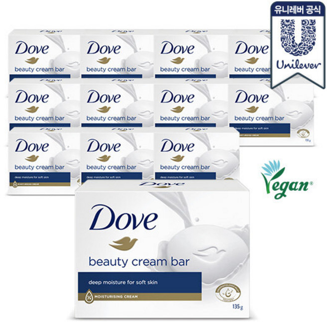 도브 비누 뷰티크림바, 135g, 12개입