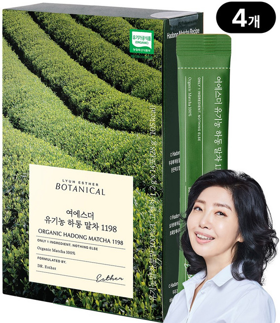 본사직영 여에스더 유기농 하동 말차 1198 l 국내산 세레모니얼 등급 100% 유기농 말차 l, 2g, 4개, 14개입