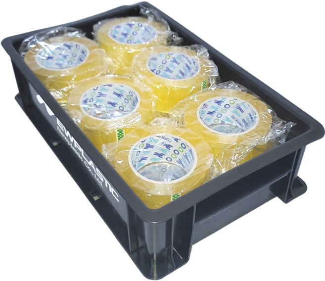 뉴플라스틱 박스테이프&다용도상자, 더블경포장 100M 12개+공구1호상자(검정), 1세트