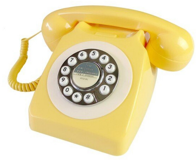 레트로전화기 파란색 복고풍 유선 전화 예쁜 골동품 전화 1960 년대 올드 패션 최고의 유럽 스타일 선물, 노란색