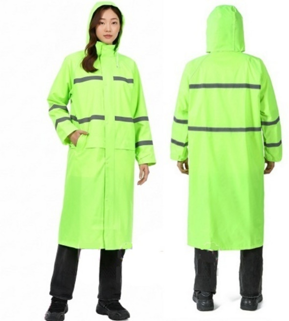 형광 반사 코트형 우비 우의 남여공용 비옷 레인코트