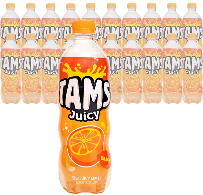 탐스 쥬시 오렌지 600ml x 20개(pet) 업소용 과즙탄산음료, 20개