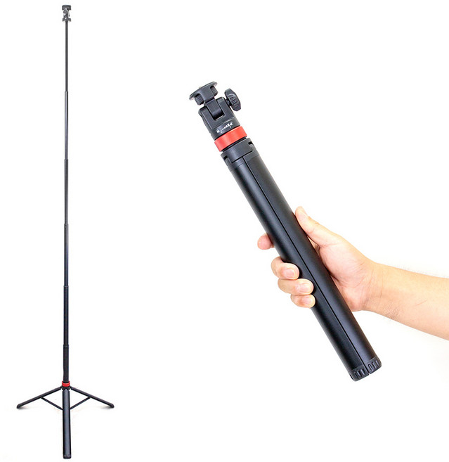 190cm 확장형 멀티 삼각대 셀피스틱 겸용 조명 마이크 스탠드, AC-T25, 1개
