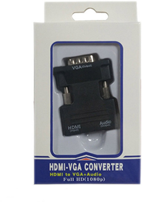 HDMI 母轉 VGA 公轉換器 帶音頻 電腦投影儀適用, 1個, hdmi轉vga工字型-盒裝, hdmi轉vga工字型-盒裝