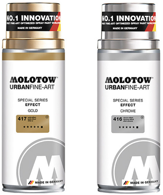 [홈앤스쿨] 모로토우 어반파인아트 스페셜 시리즈 이펙트 골드 크롬 균일한 분사 금속 컬러 영구적 도색, 417_골드, 400ml, 1개