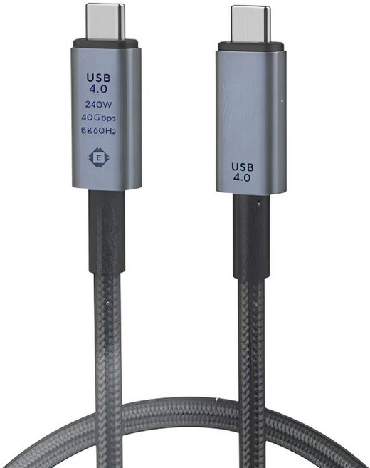 USB5全功能數據線 8K投屏 PD240W快充 雙C接頭 電腦筆記本手機通用, 1個, USB5 240W8K80GB-1.0米, 黑色, 1m