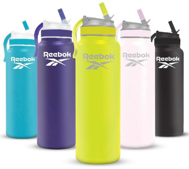 리복 라이프스타일 스테인리스 스틸 물병 빨대가 포함된 단열 32온스 이중 벽 진공 스포츠 BPA 프리, Yellow, 1개