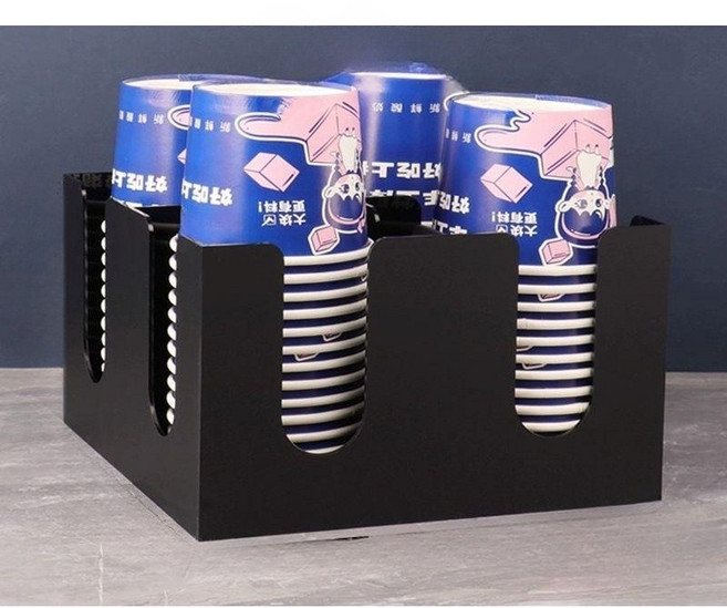 한강 라면용기 정리함 보관함 디스펜서 무인라면가게 12.5cm 직경 4칸 블랙 아크릴, 20cm 직경 1칸 블랙 아크릴
