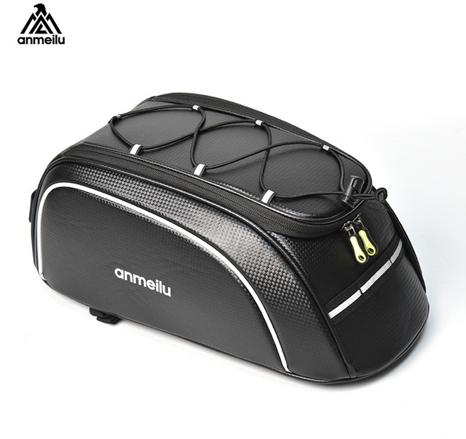 베이직 심플 PU 깔끔 수납 출퇴근 보관 자토바이 전기 자전거 ANMEILU 안장 가방, 고급형, 블랙&그레이, 1개