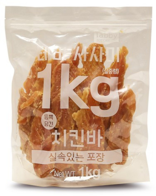 가심비 강아지 대용량간식 1kg 치킨바 사사미, 1개
