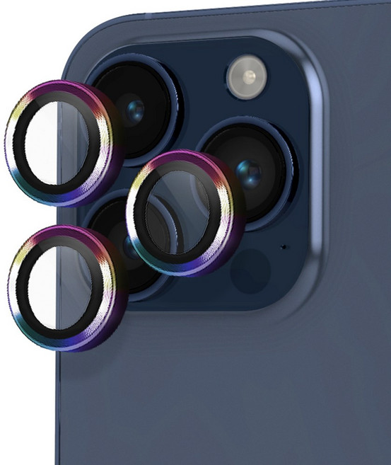 인트그로 카메라 보호 메탈 오로라 링 강화유리, 1개