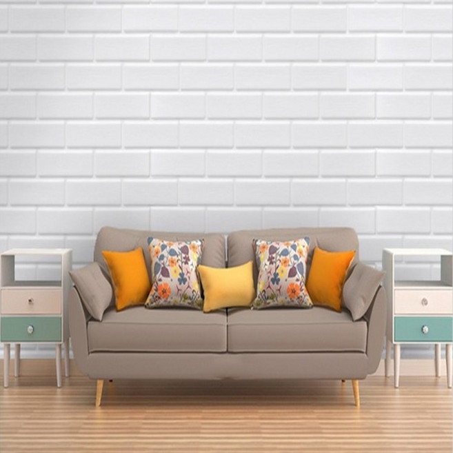 데코리아 DIY 생활방수 곰팡이 결로방지 방한 보온 프리미엄 접착식 폼블럭 20m모음, 1개, BLK-222 모노 타일 화이트