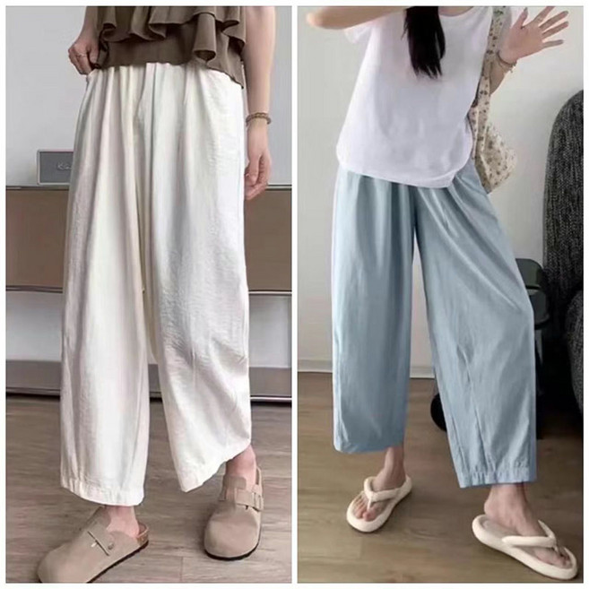 1+1 임산부 바지 봄 가을 여자 캐주얼 하이웨스트 얇은 바지 임부 여름 패션 코디 와이드 팬츠 WMY