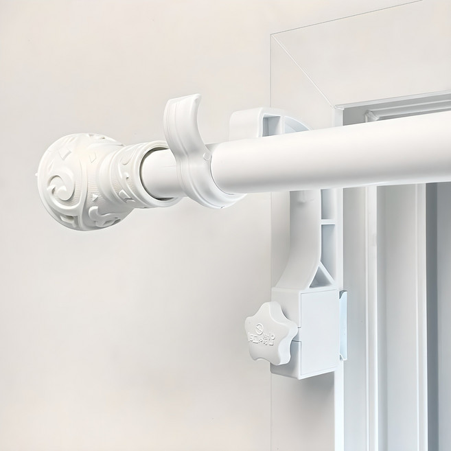 감성다는남자 안뚫어고리ver4 화이트1세트(2개입) + 화이트커튼봉set, 화이트