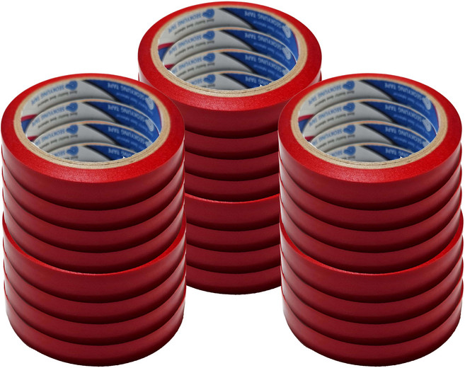 [사무. 문구용] 일반컬러 셀로판테이프 (12mm - 24개) 레드, 24개