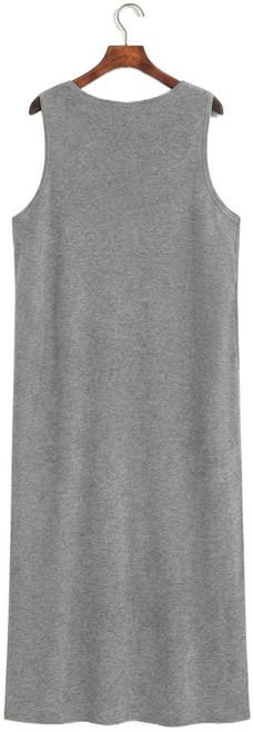 秋季新款針織背心連身裙 洋裝, 灰色,XL