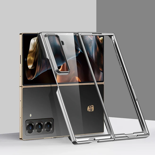 삼성 갤럭시 Z 폴드 6 5 스페셜 에디션 SE SM-F958N PC 클리어 카메라 보호 뒷면 커버 용 도금 전화 케이스