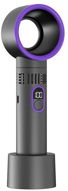 샤오미 미니 날개없는 선풍기 100단계 자유 조절 지능형 디지털 디스플레이 휴대용 USB 충전 강풍 가정용 2025 신제품, Gray