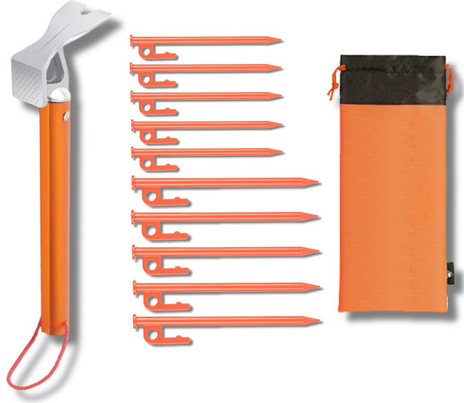 기프템 캠핑 신형 단조팩 10개 망치 파우치 세트, 단조팩10P(25cmx5+30cmx5) +망치 +파우치, 1개