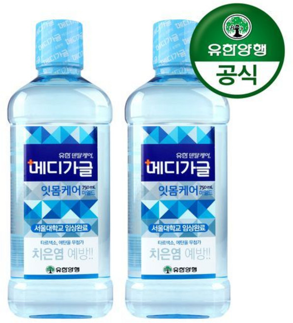 핫트랙스 덴탈케어 메디가글구강청결제 750ml잇몸케어마일드2개, 핫트랙스 덴탈케어 메디가글구강청결제 750ml잇몸케어마