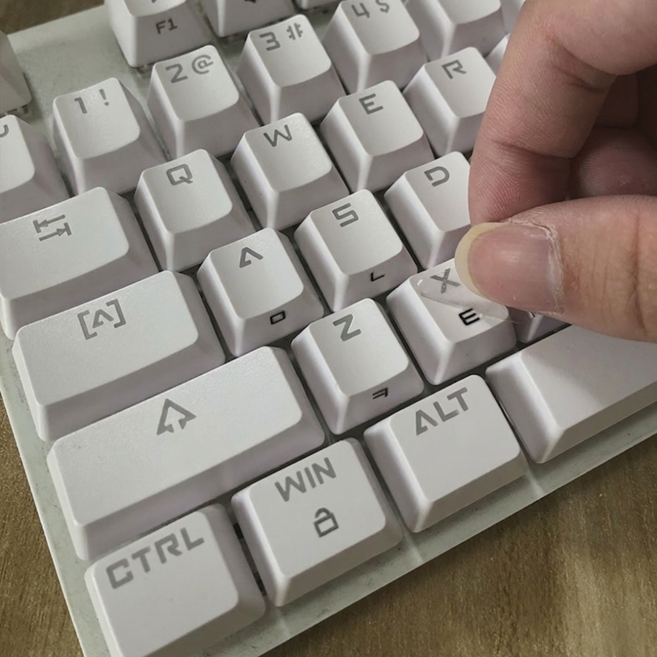 태현스토어 키보드 한글 자판 스티커 투명, 1개, 화이트