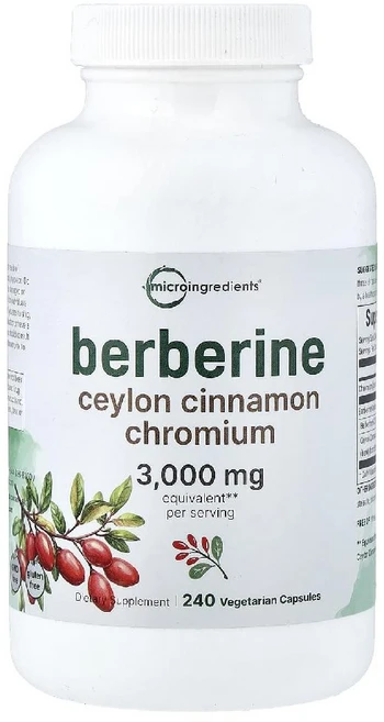 마이크로인그리디언츠 베르베린 3000mg Berberine 베지캡슐 240정, 1개 - 쿠팡