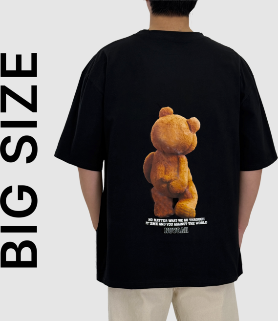 [2XL-5XL] 비크네 순면 빅사이즈 오버핏 프린팅 반팔티