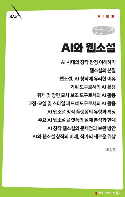 AI와 웹소설(큰글자책), 박성준(저), 커뮤니케이션북스, 박성준