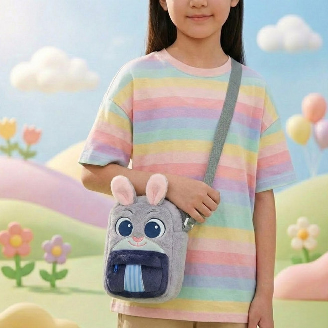 넉넉한 사이즈 얼굴 크로스백 봉제가방