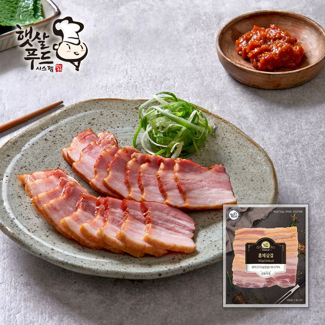 햇살푸드 훈제삼겹, 160g, 4개