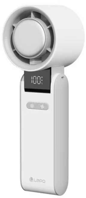 LaPO 製冷高速可折疊隨身風扇 5100mAh大電量 4段風速調節, 白色, LF-C01-WH