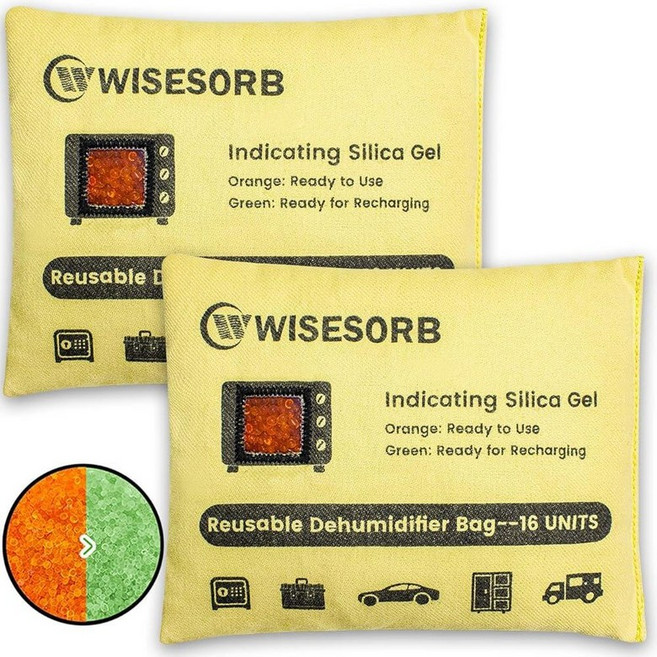 Wisesorb 2팩 500G 재사용 가능한 실리카 젤 건조제 제습기 백 자동차 옷장 차고 3D 필라멘트 EMoisture 및 전자레인지 충전식 재사용 가능한 건조 백