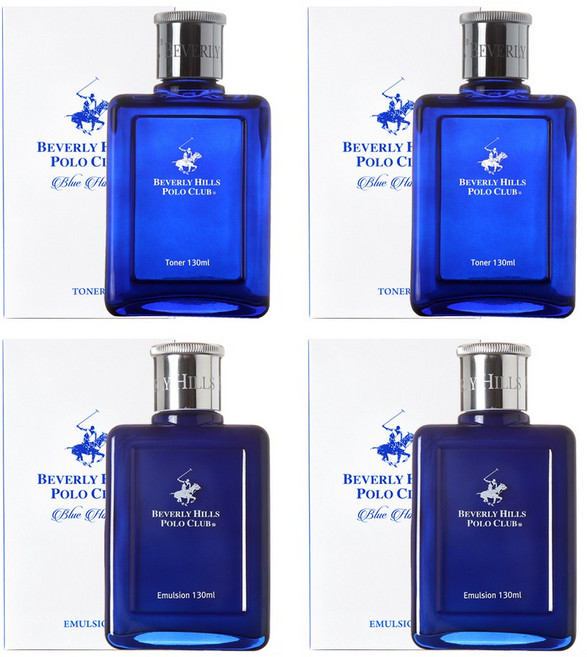 비버리힐스폴로클럽 블루옴므 스킨토너2개+로션에멀젼2개 총4개 단상자 단품, 130ml, 2세트