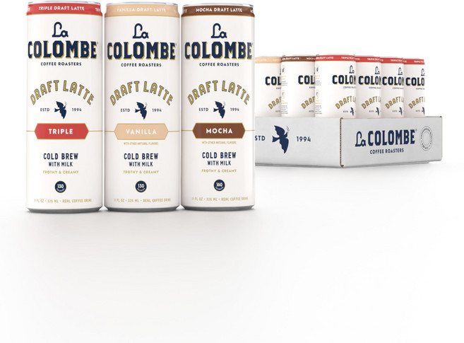 La Colombe draft Latte Variety Pack 11 fl oz cans (Pack of 12) Includes Triple Vanilla & Mocha, 325ml