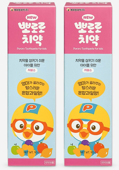 뽀로로 치약 혼합과일, 90g, 2개