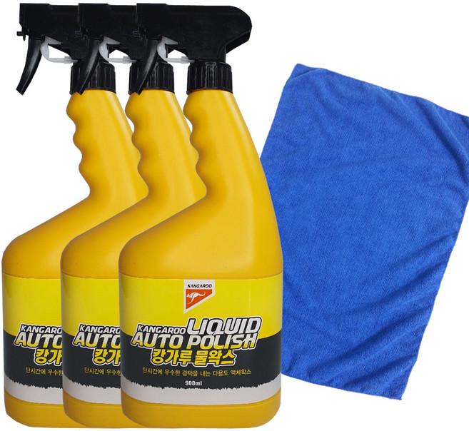 kangroo 초강력캉가루물왁스 3개+손걸레 40*40 1개