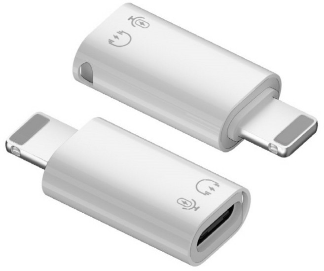 Coms C타입 to iOS 8핀 OTG 젠더 JA271, 1개, 화이트, 28mm